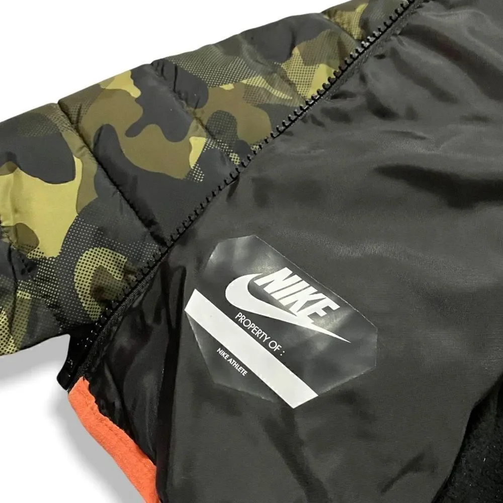 Nike Youth NSW Puffer Jacket Army Camouflage/Orange 76G459-A38 size 2T New